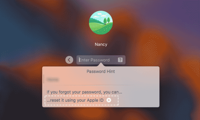 forgotten password for mac